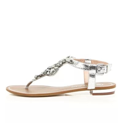 Silver embellished sandals sandals shoes / boots women