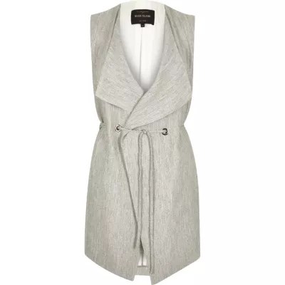 Grey smart minimal sleeveless jacket jackets coats / jackets women