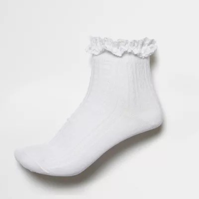 White frilly ankle socks Tights & Socks women