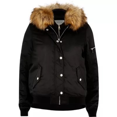 Black hooded bomber jacket jackets coats / jackets women