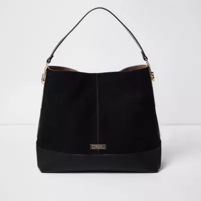 Black panel slouch bag shoulder bags bags / purses women