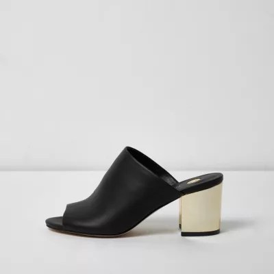 Black gold heel mules shoes shoes / boots women