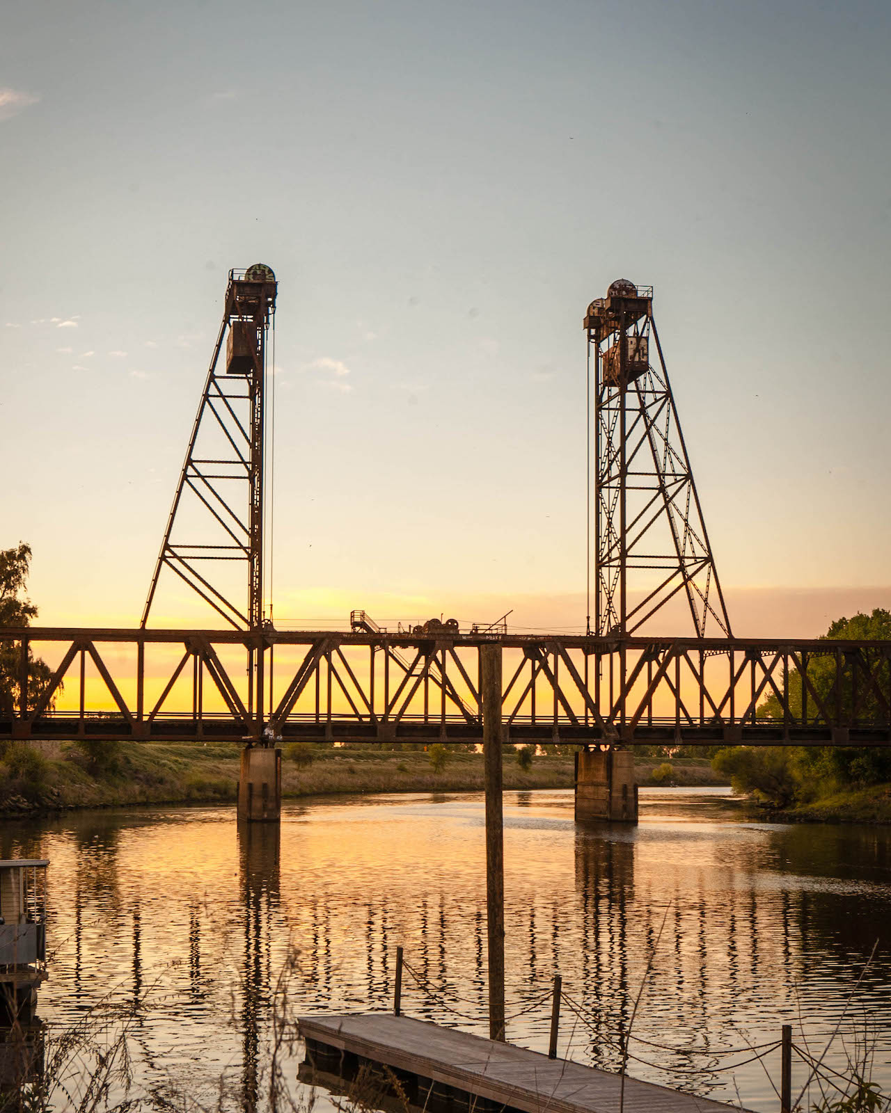 Mossdale Crossing Bridge and the Transcontinental Railroad River Islands