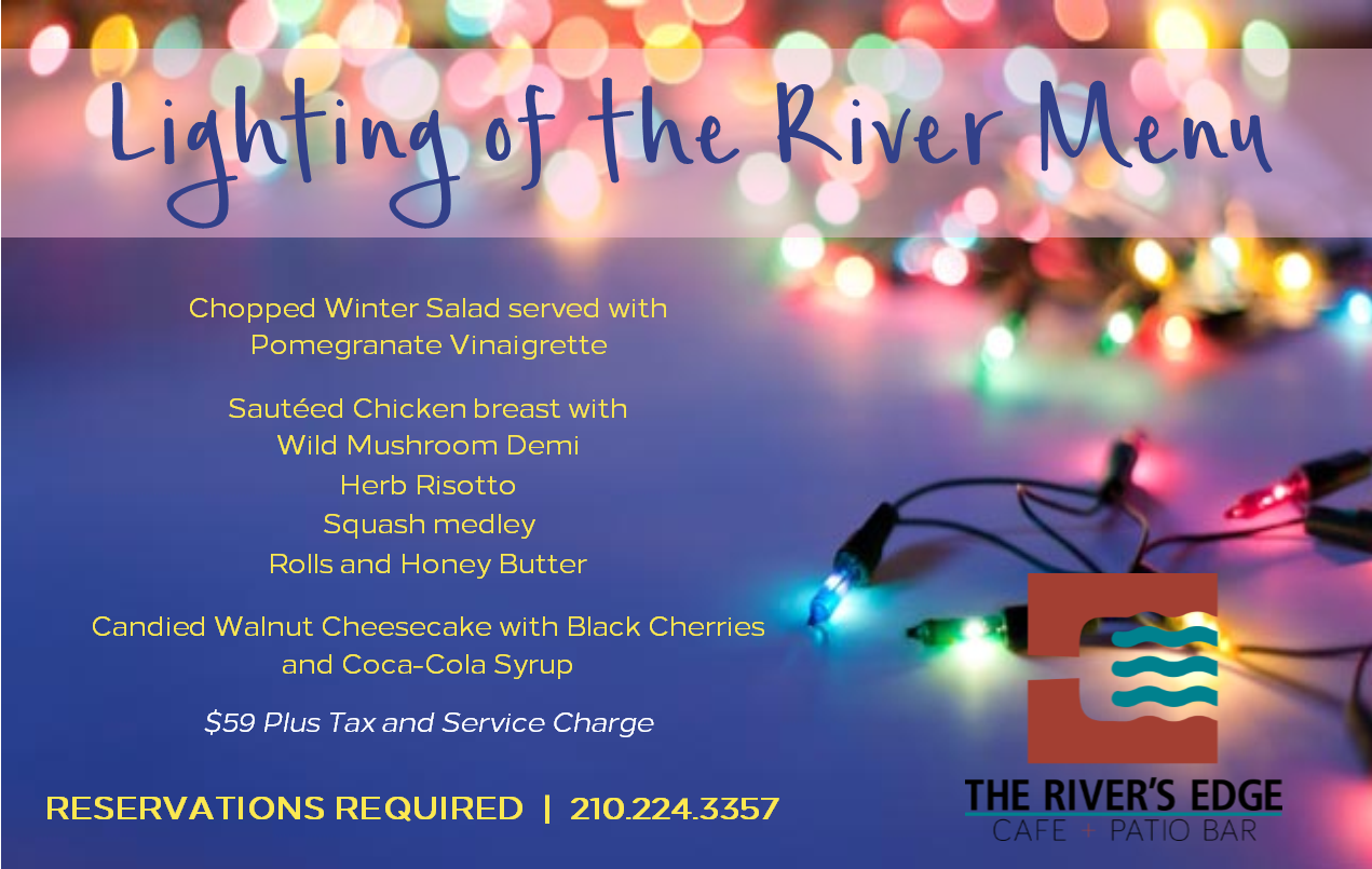 Menu The River's Edge Cafe + Patio Bar