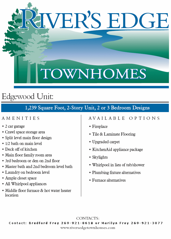 Rivers Edge Townhomes & Townhouses in St Joseph Michigan