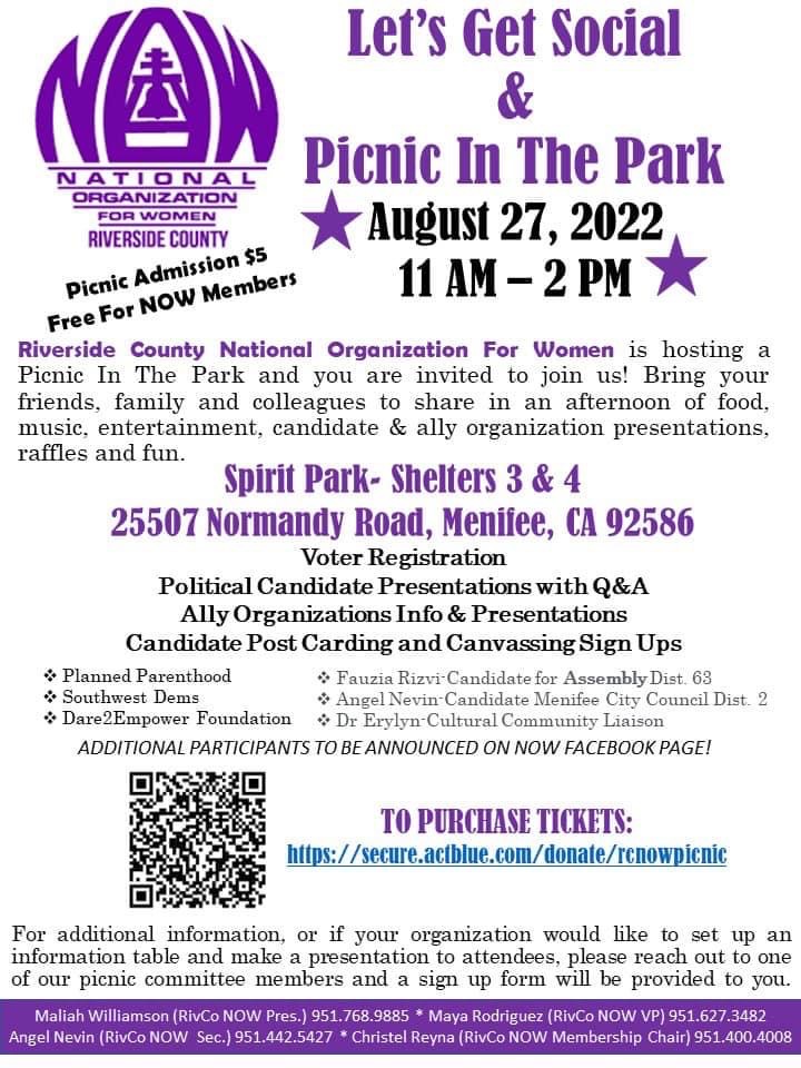 Picnic in the Park Riverside County Now
