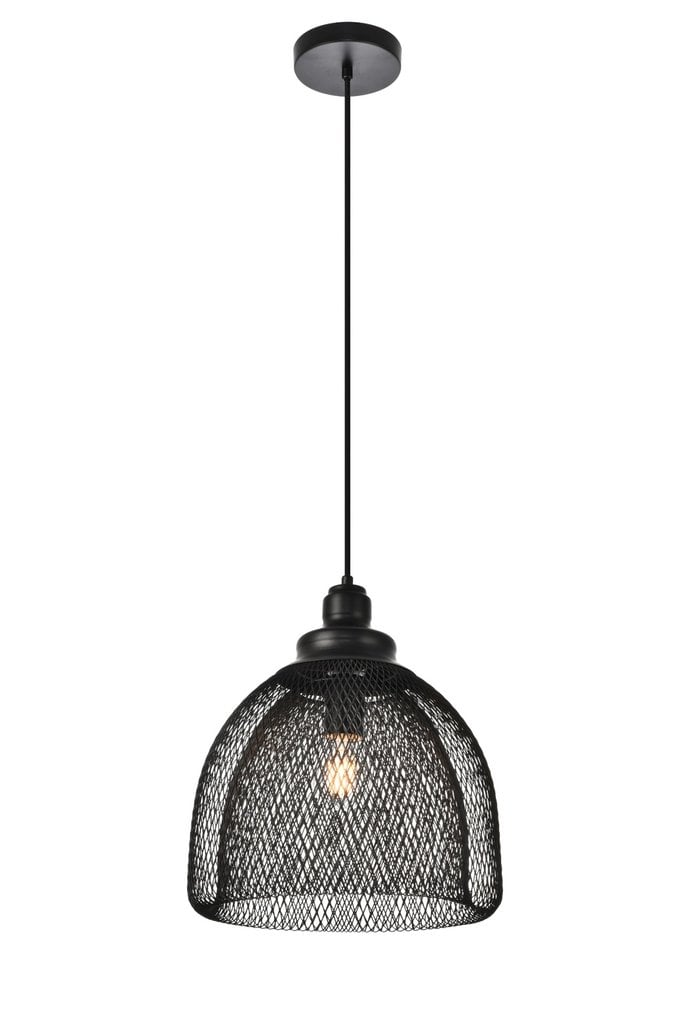 Warren 1 Light Transitional Pendant Black Rivervale LED LIghting Corp
