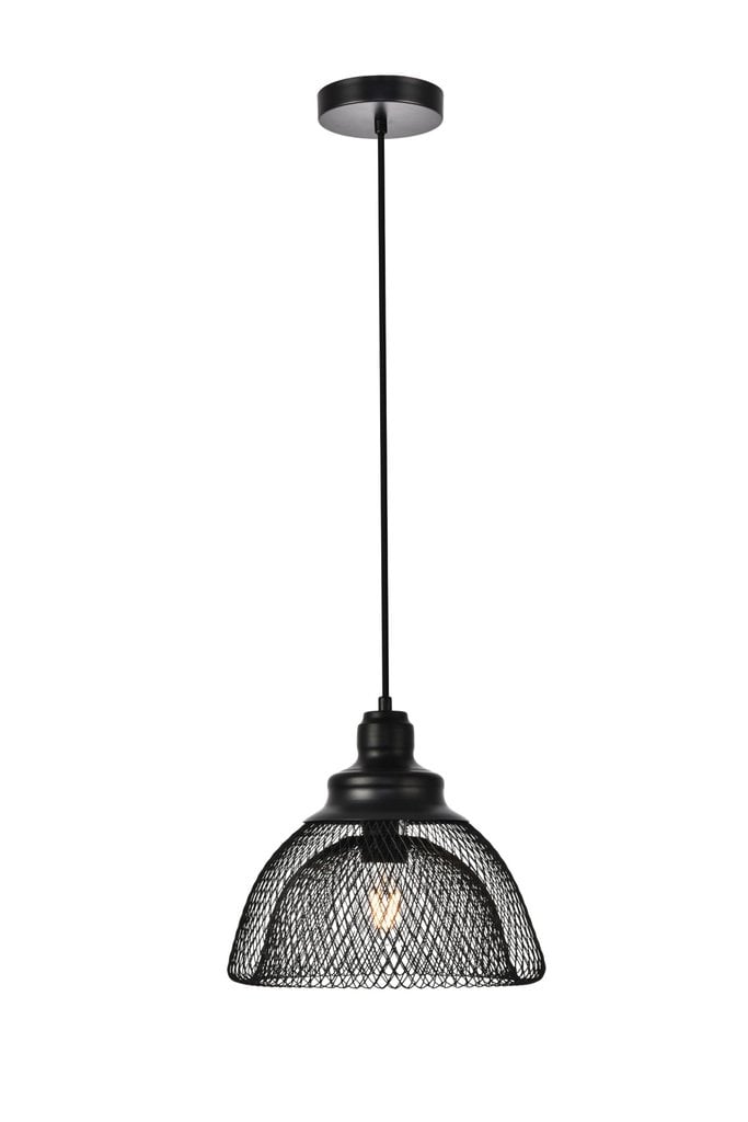 Warren 1 Light Transitional Pendant Black Rivervale LED LIghting Corp