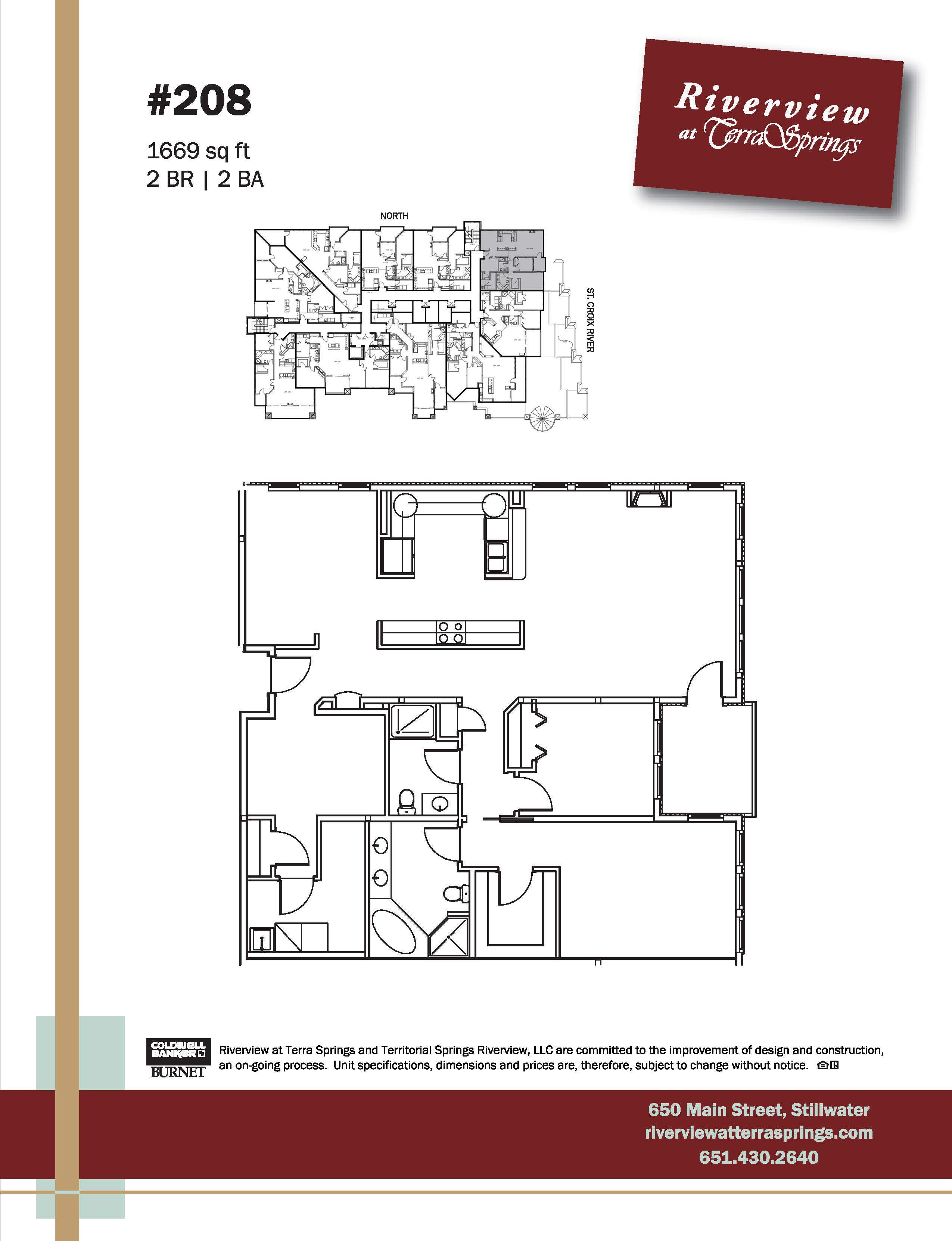 208 Floorplan — Riverview at Terra Springs Condominiums in Stillwater, MN