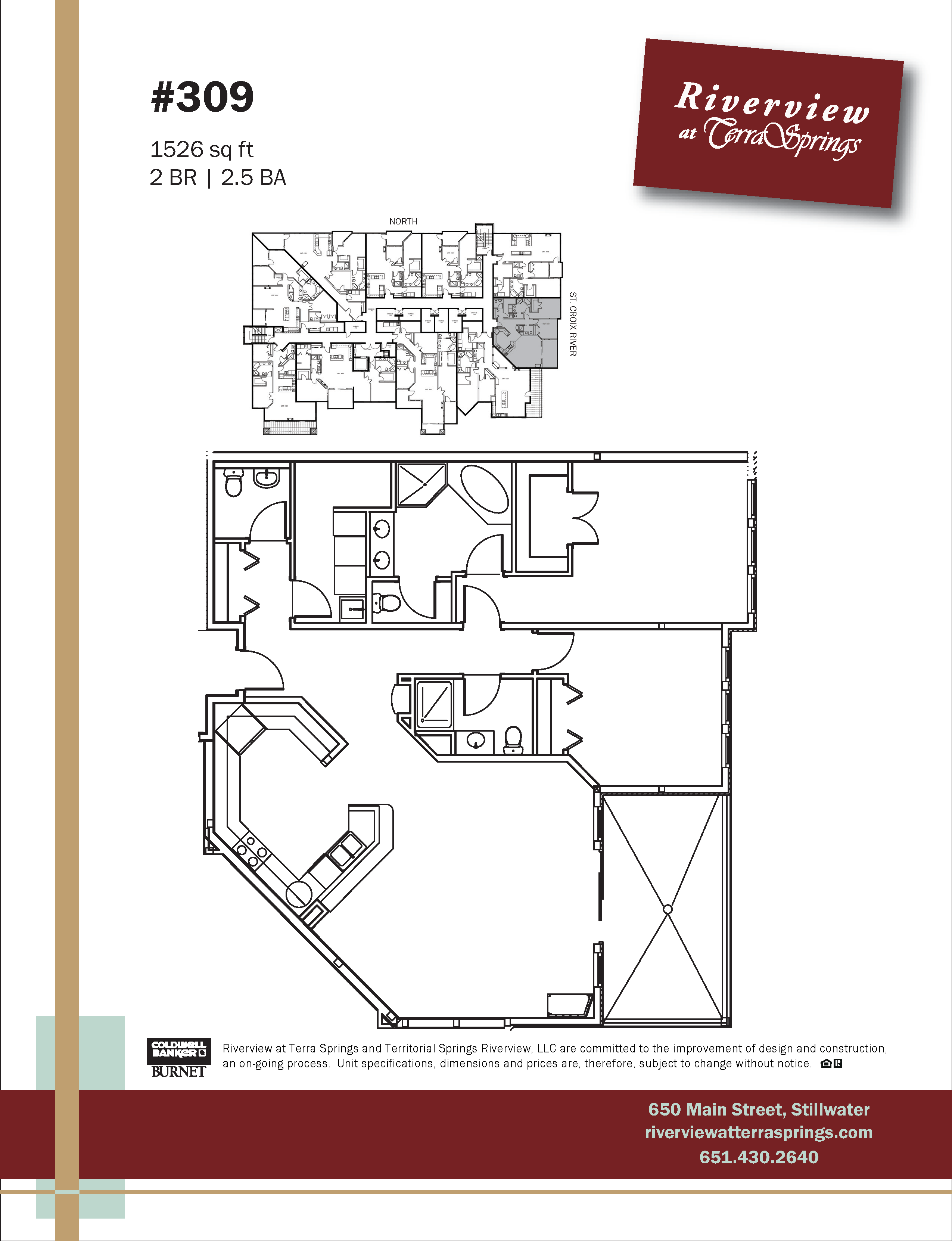 309 Floorplan — Riverview at Terra Springs Condominiums in Stillwater, MN
