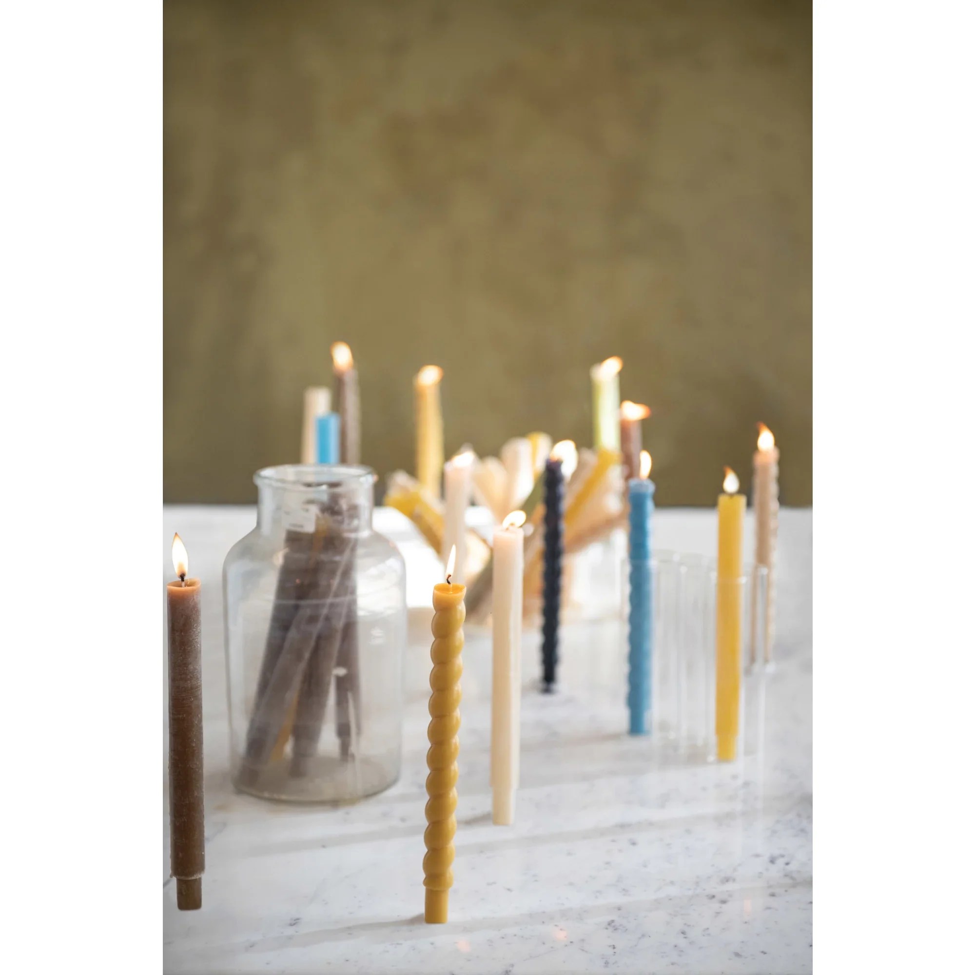 Twisted Taper Candles Set/2 The Riviera Towel Company