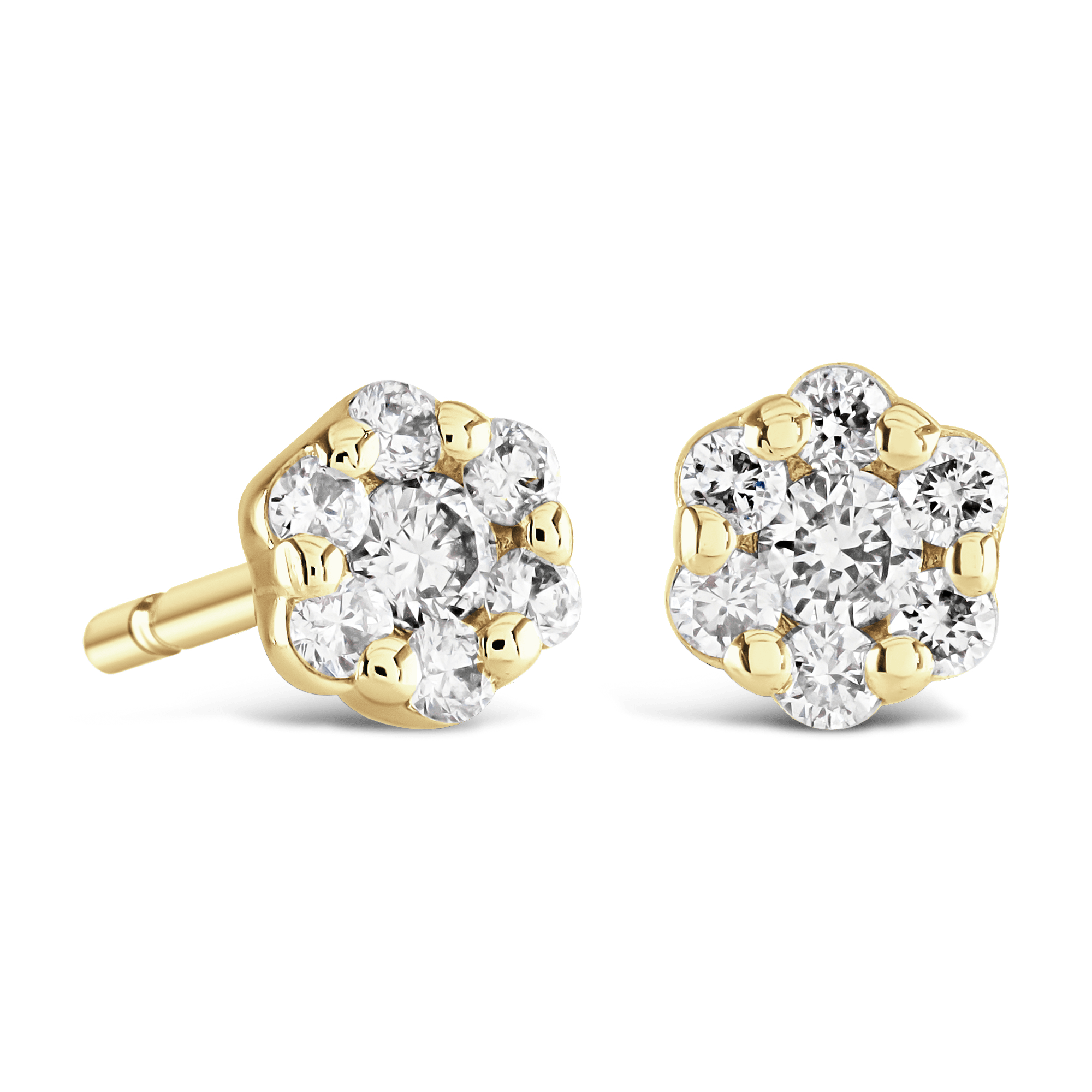 Bella Diamond Cluster Earrings, 18ct Yellow Gold, 0.15ct 0257793