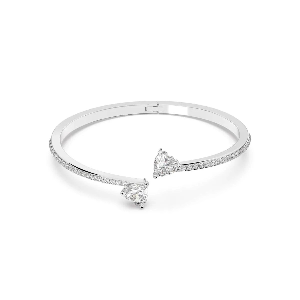 Swarovski Attract Soul bangle, Heart, White, Rhodium plated 5518814