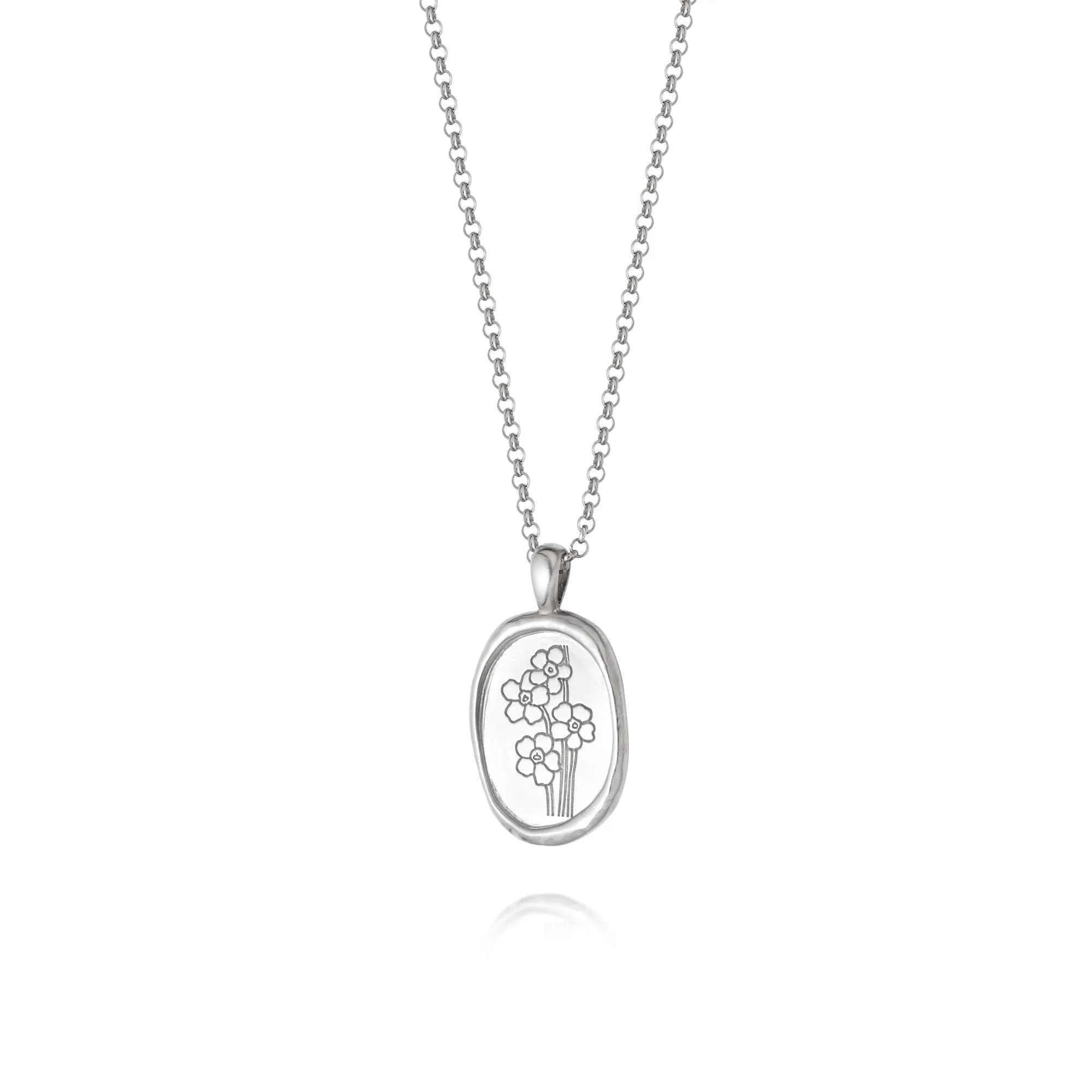 Daisy Me Not Necklace, Sterling Silver FN02_SLV Rivoli