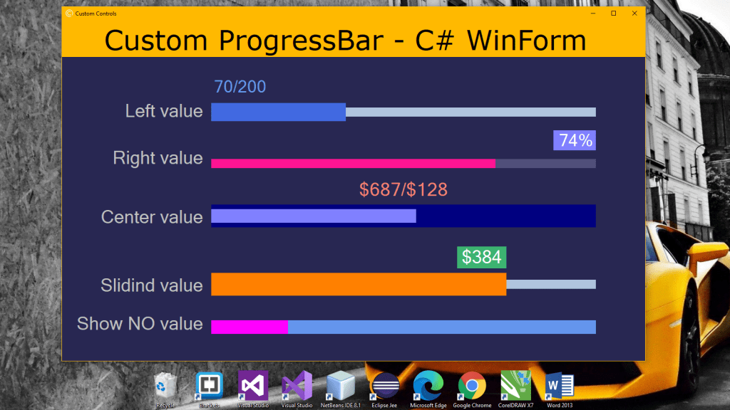 Custom ProgressBar WinForms & C RJ Code Advance