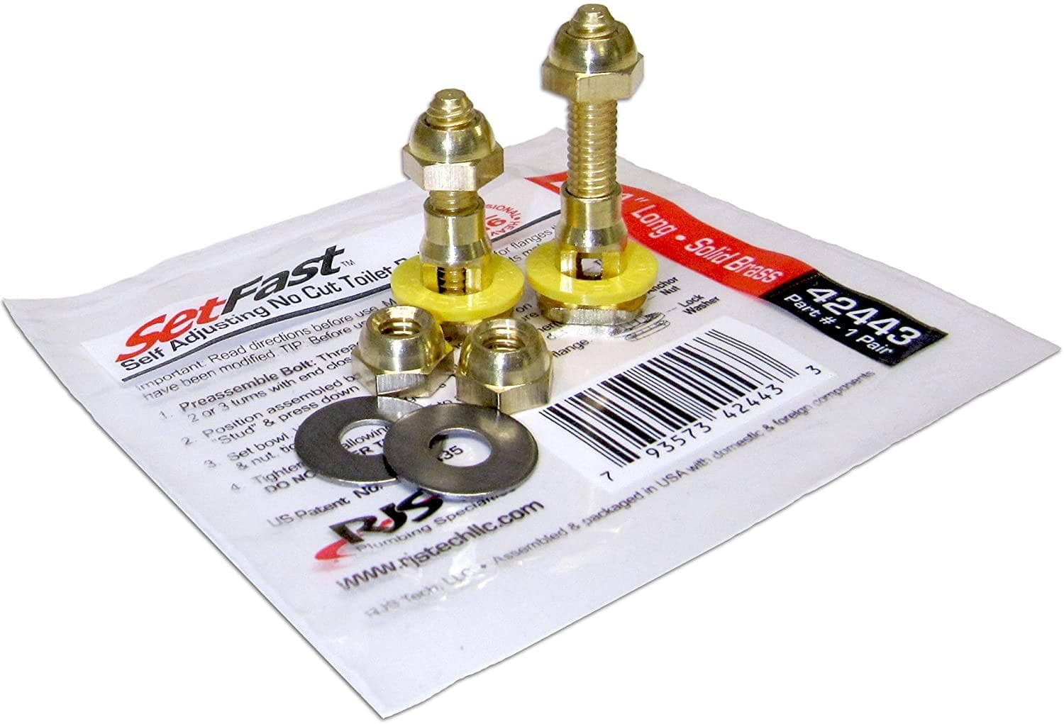 Setfast Self Adjusting Closet Toilet Bolts 5/16" X 21/4" RJ Supply House