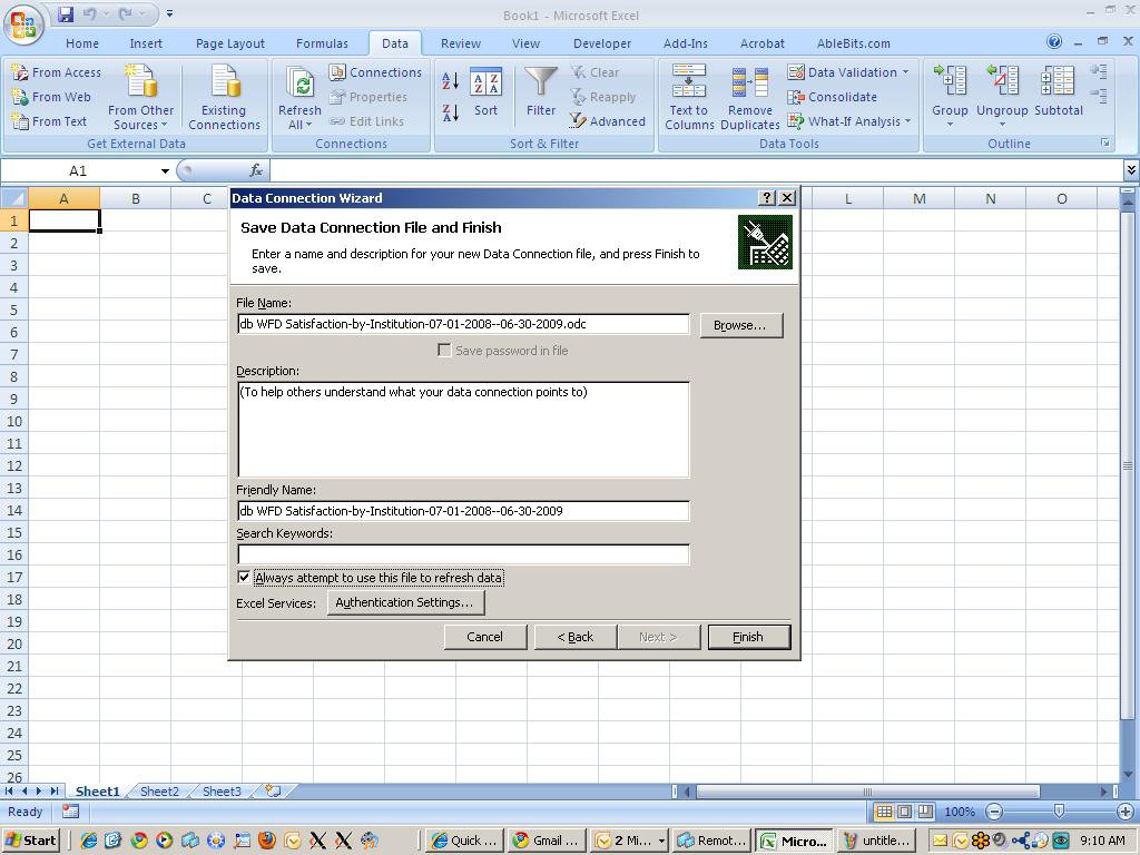 Creating A Database From An Excel Spreadsheet