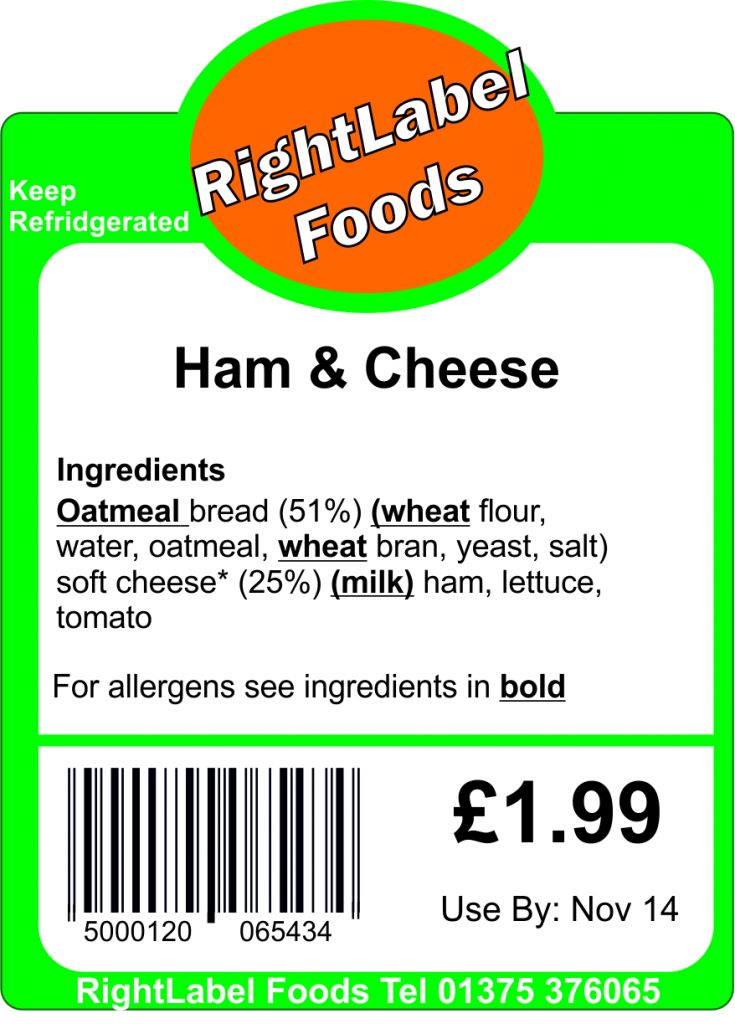 Allergen Labelling Software Highlights key allergens in ingredient lists