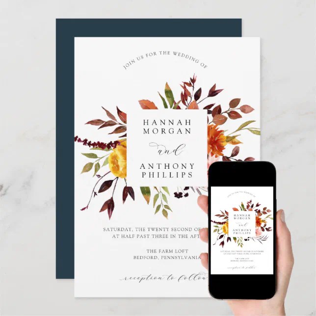 Autumn Wedding invitation Zazzle