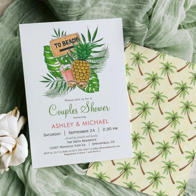 Beach Couples Shower Invitation Zazzle