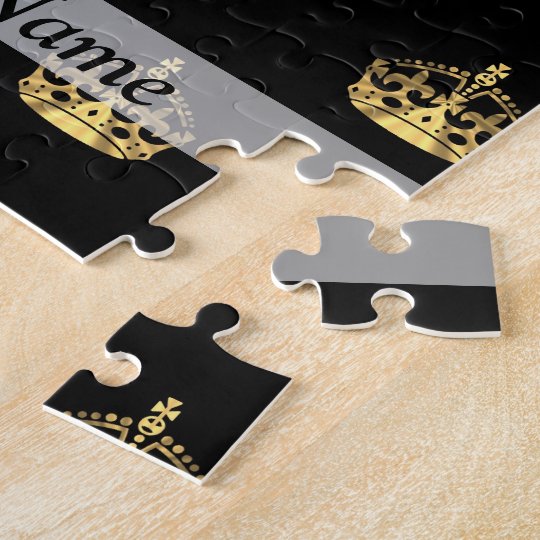 Black and gold crown pattern jigsaw puzzle