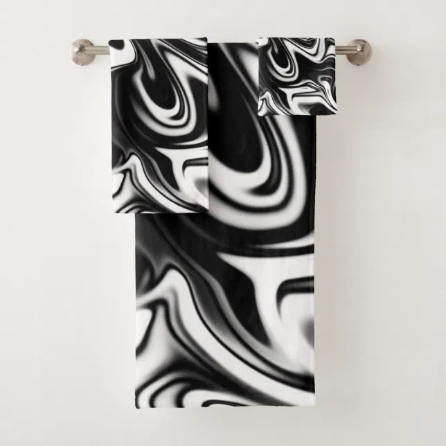 Black And White Marble Pattern, Bath Towel Set Zazzle