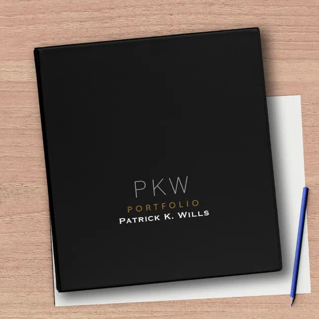 Black Portfolio Binder Zazzle