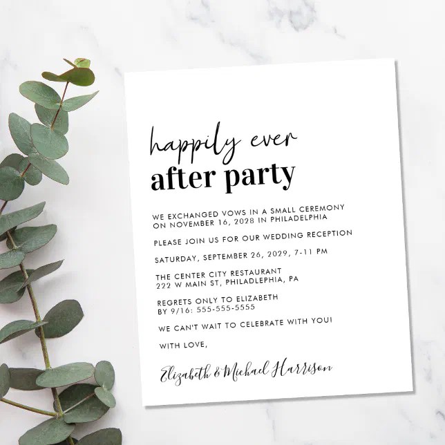 Budget Simple Wedding Reception Invitation Zazzle