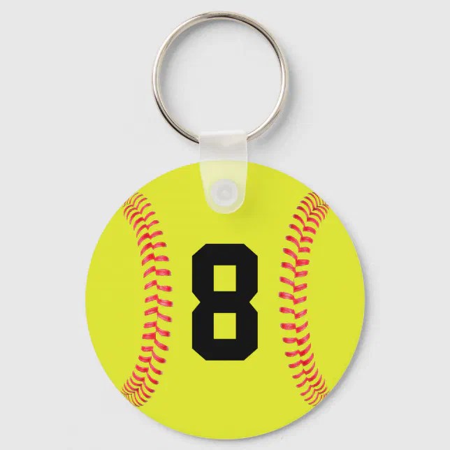 Custom Jersey Number Fastpitch Softball Keychains Zazzle