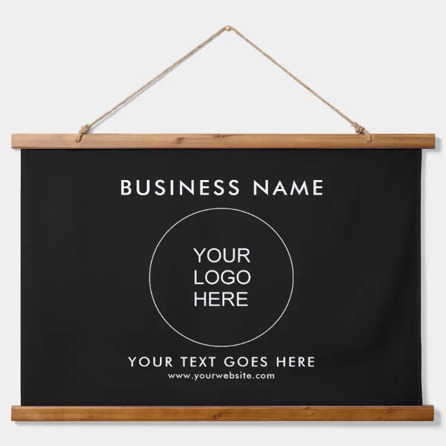 Customize Business Logo Text QR Code Template Hanging Tapestry Zazzle