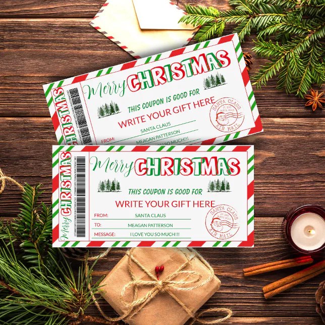 Editable Christmas Coupon Template Zazzle