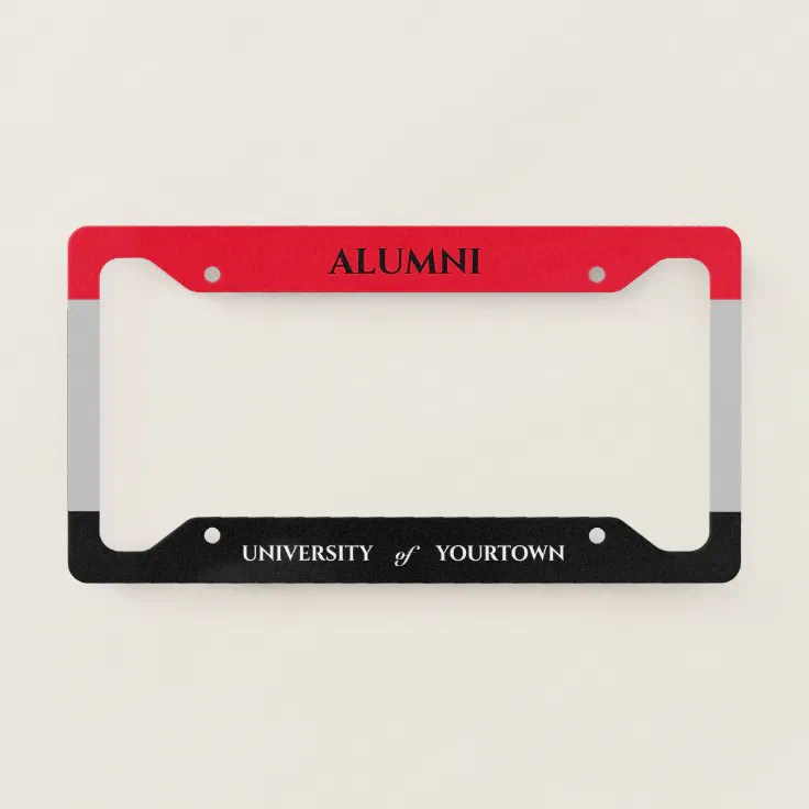 Editable University Alumni License Plate Frame Zazzle
