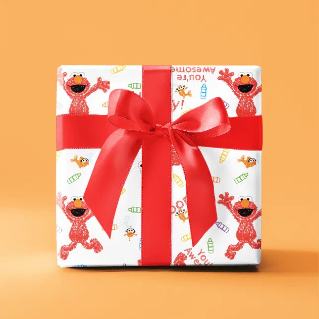 Elmo Crayon Pattern Wrapping Paper Zazzle