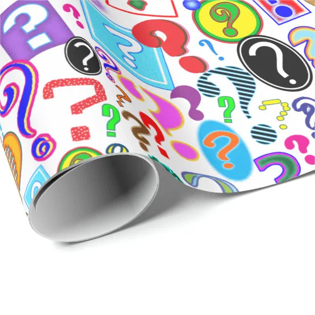 Fun Vibrant Pattern of Question Marks Wrapping Paper Zazzle