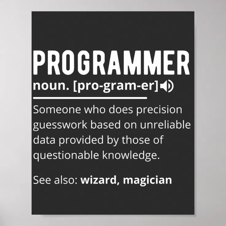 Funny Programmer Code Developer Meaning Definition Poster Zazzle