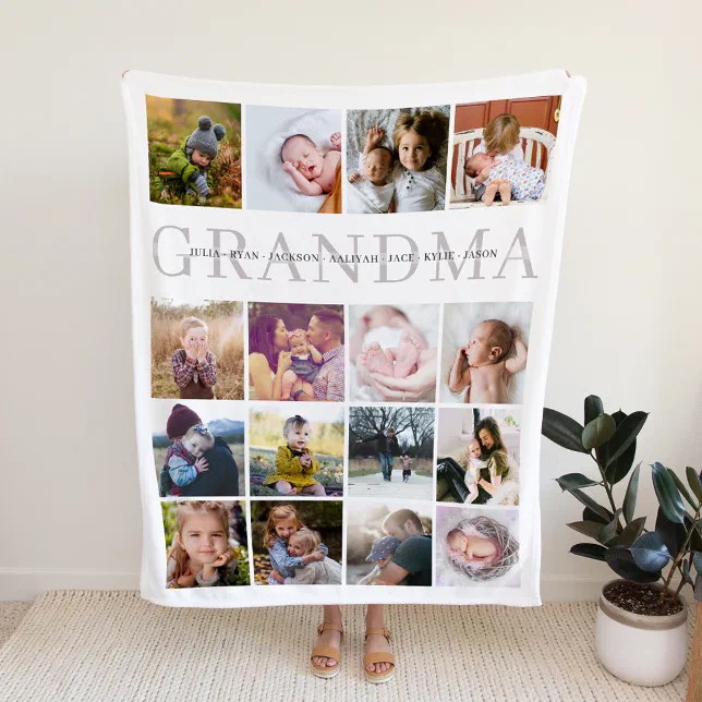 Grandma Custom Personalized Fleece Blanket Zazzle