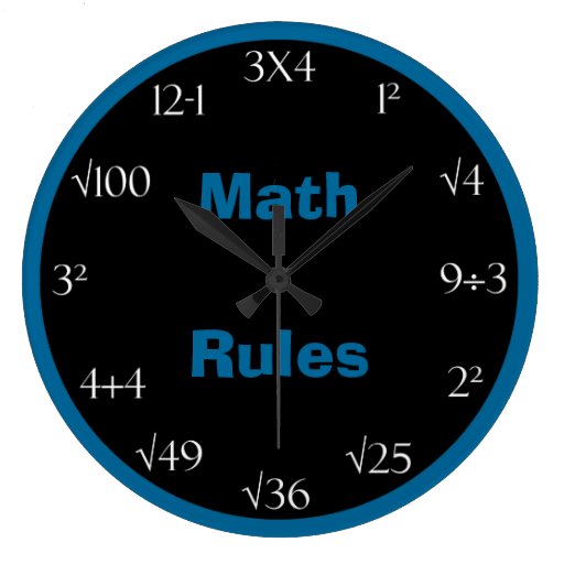 Math Problem Classroom Clock Math Rules Zazzle
