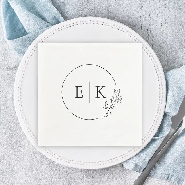 Modern Wedding Logo Napkins Zazzle
