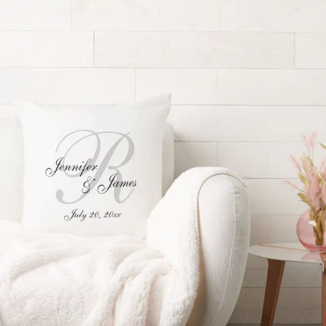 Monogram Wedding Keepsake Pillow Zazzle