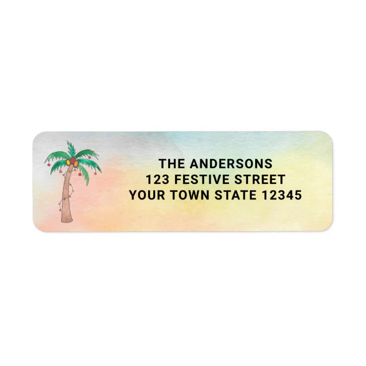 Palm Tree return address Label Zazzle