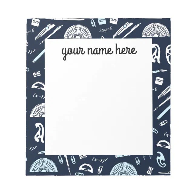 Personalized Mathematics Notepad Zazzle