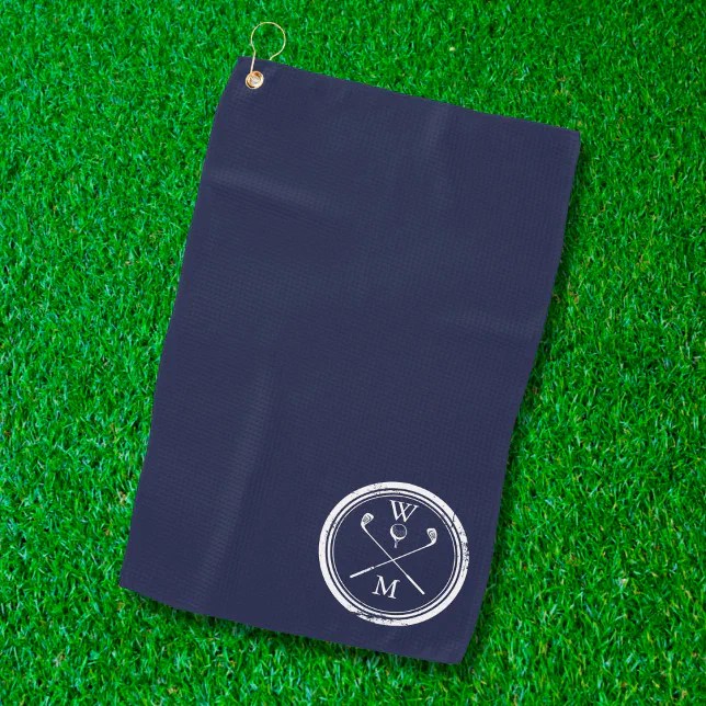Personalized Monogram Initials Navy Blue Golf Towel Zazzle