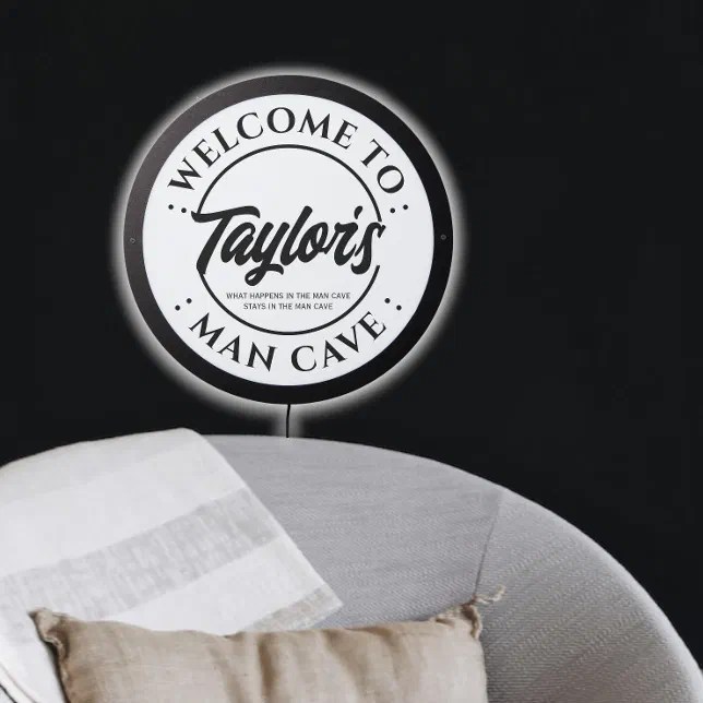 Personalized Name Man Cave LED Sign Zazzle