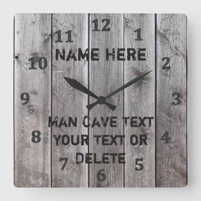 Personalized Rustic Man Cave Clocks for Him Zazzle