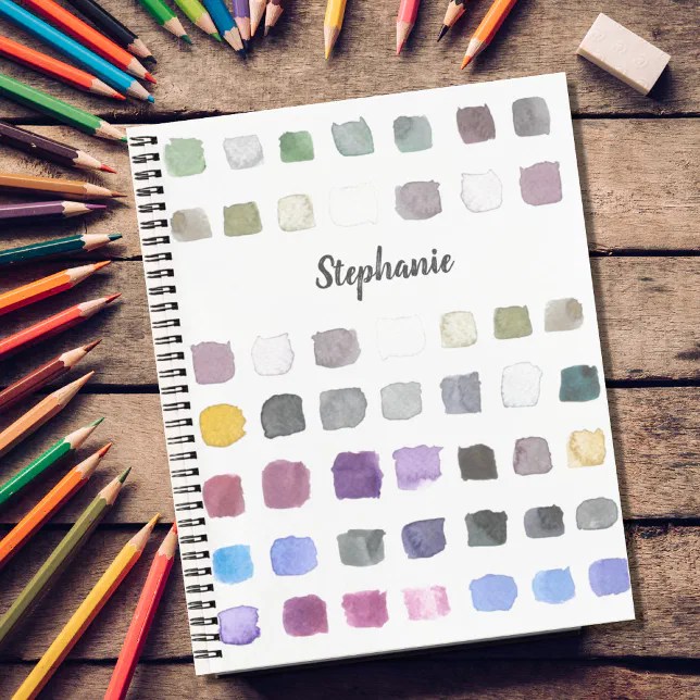 Personalized Watercolor Pattern Sketchbook Notebook Zazzle
