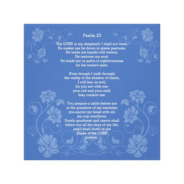 Psalm 23 ESV, Canvas Print Zazzle