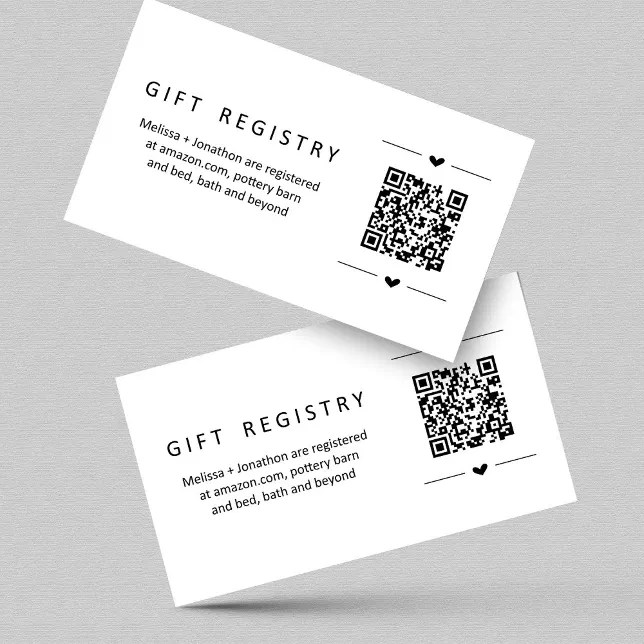 QR Code Gift Registry Card Insert Zazzle