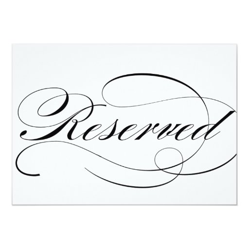 Reserved seating sign for wedding reception card Zazzle