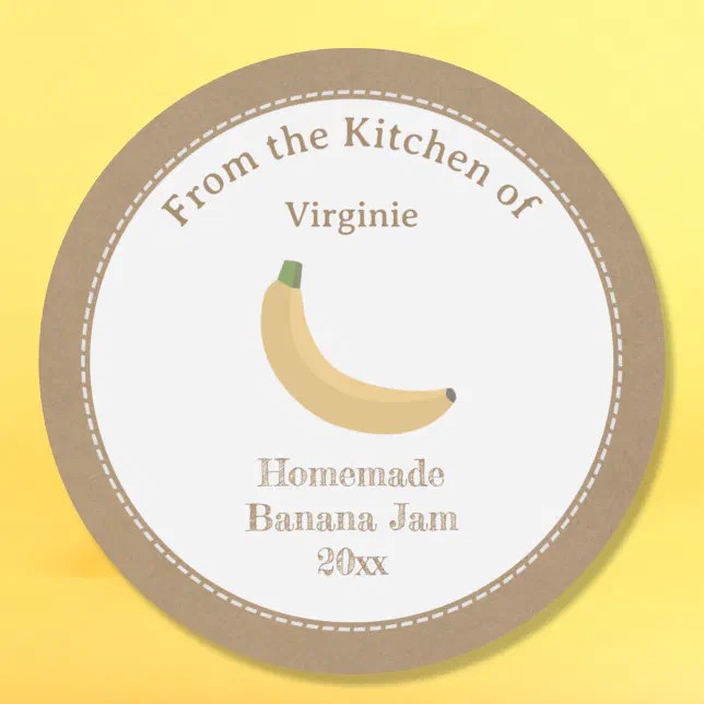 Rustic Banana Jam Label Sticker Zazzle