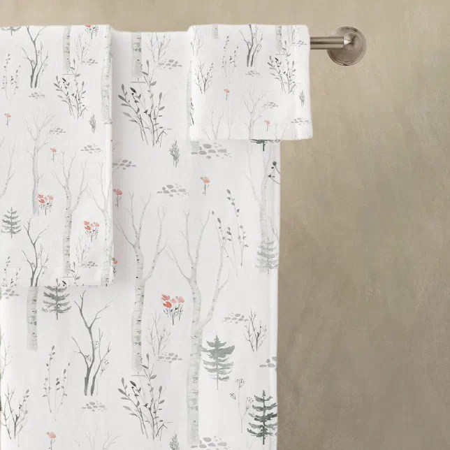 Rustic Winter Pine Tree Bath Towel Set Zazzle